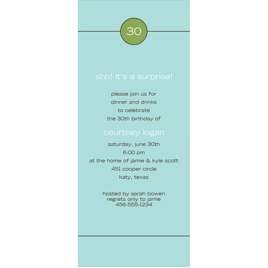 Tall Green Top Spot Invitations
